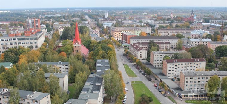 Jelgava, Lielā iela, skats no drona lidojums