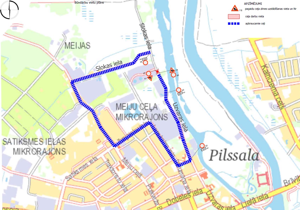 Satiksmes organizācijas shēma Uzvaras ielā