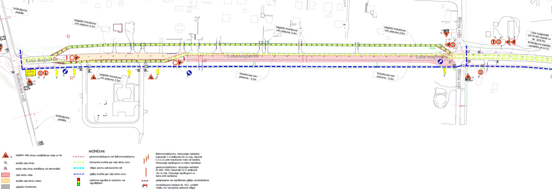 Satiksmes organizācijas shēma Loka maģistrālē