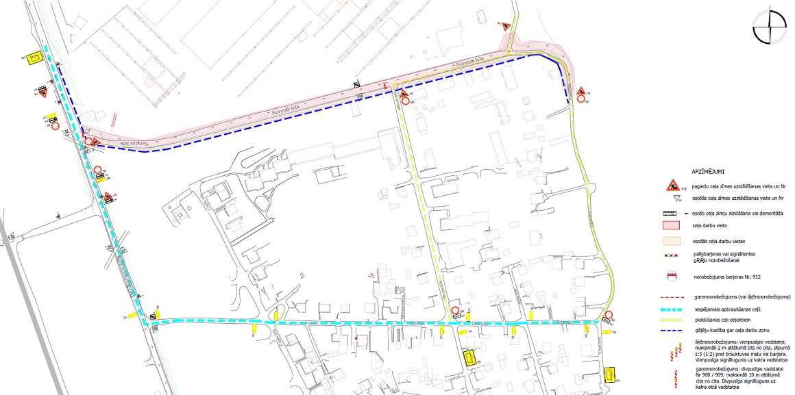 Satiksmes organizācijas shēma Neretas ielā