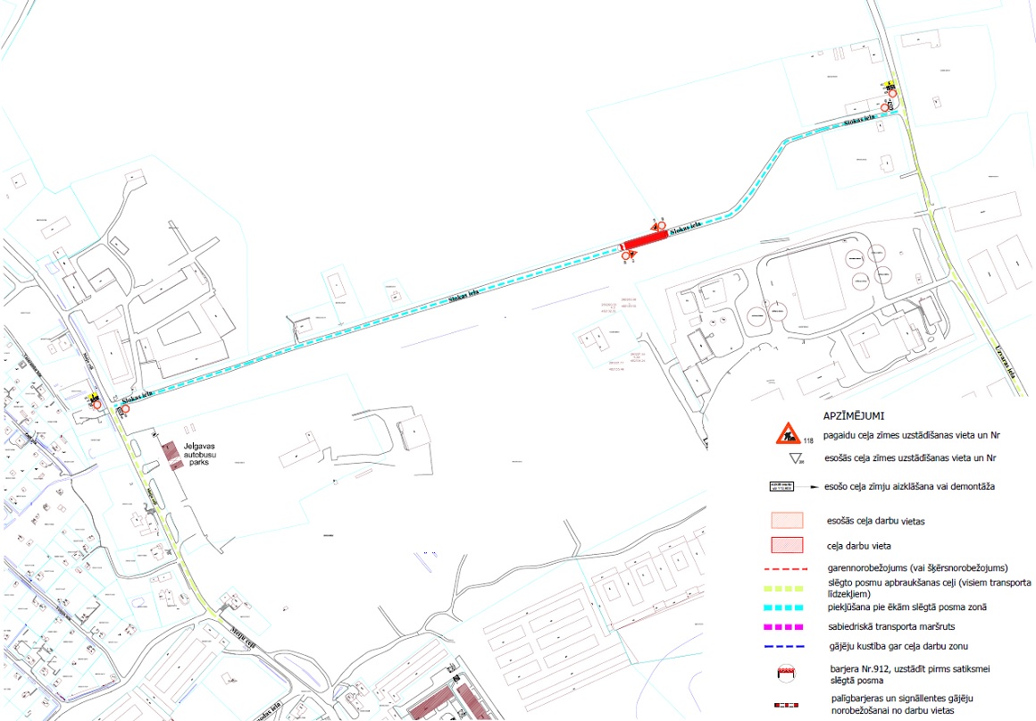 Satiksmes organizācijas shēma Slokas ielā