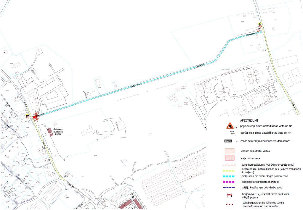 Satiksmes organizācijas shēma Slokas ielā