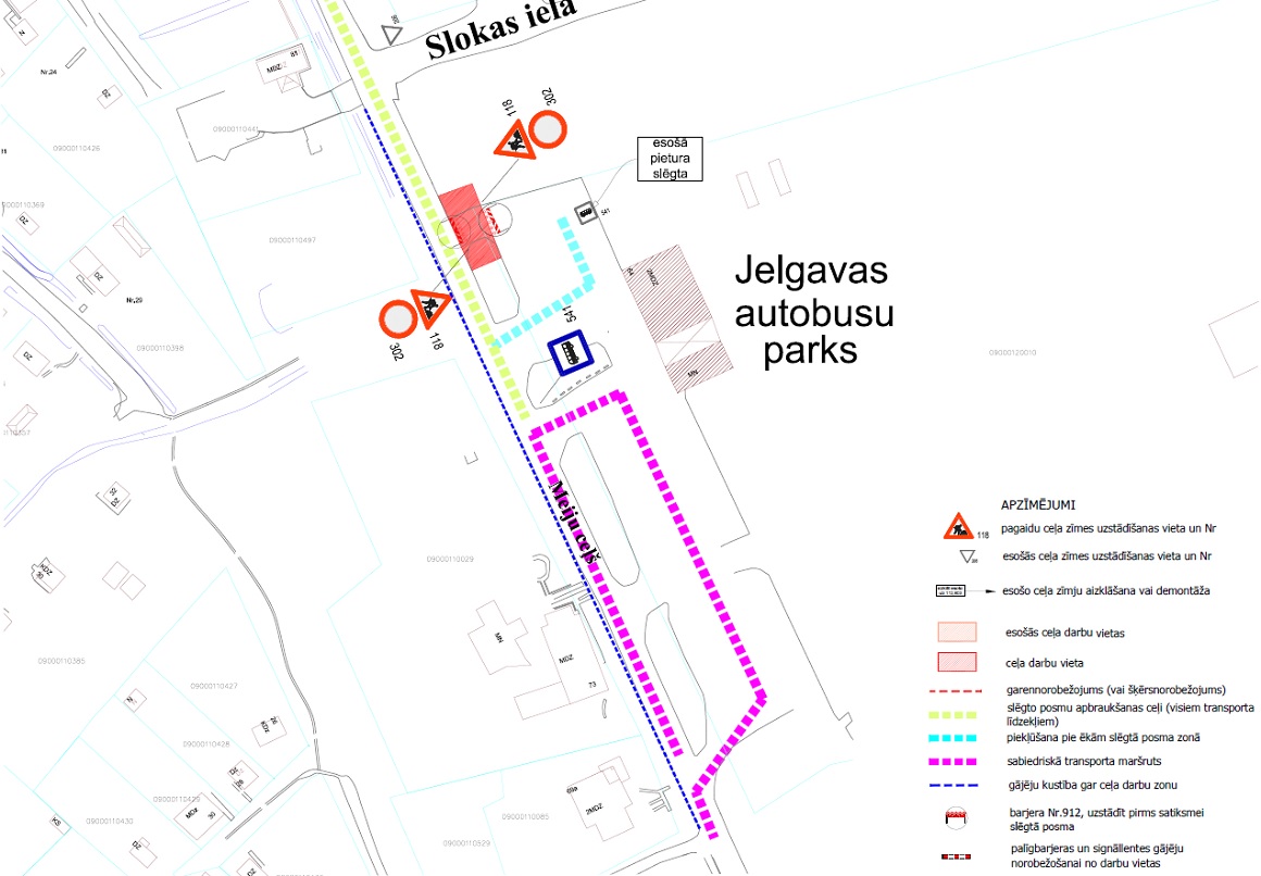Satiksmes organizācijas shēma Meiju ceļā
