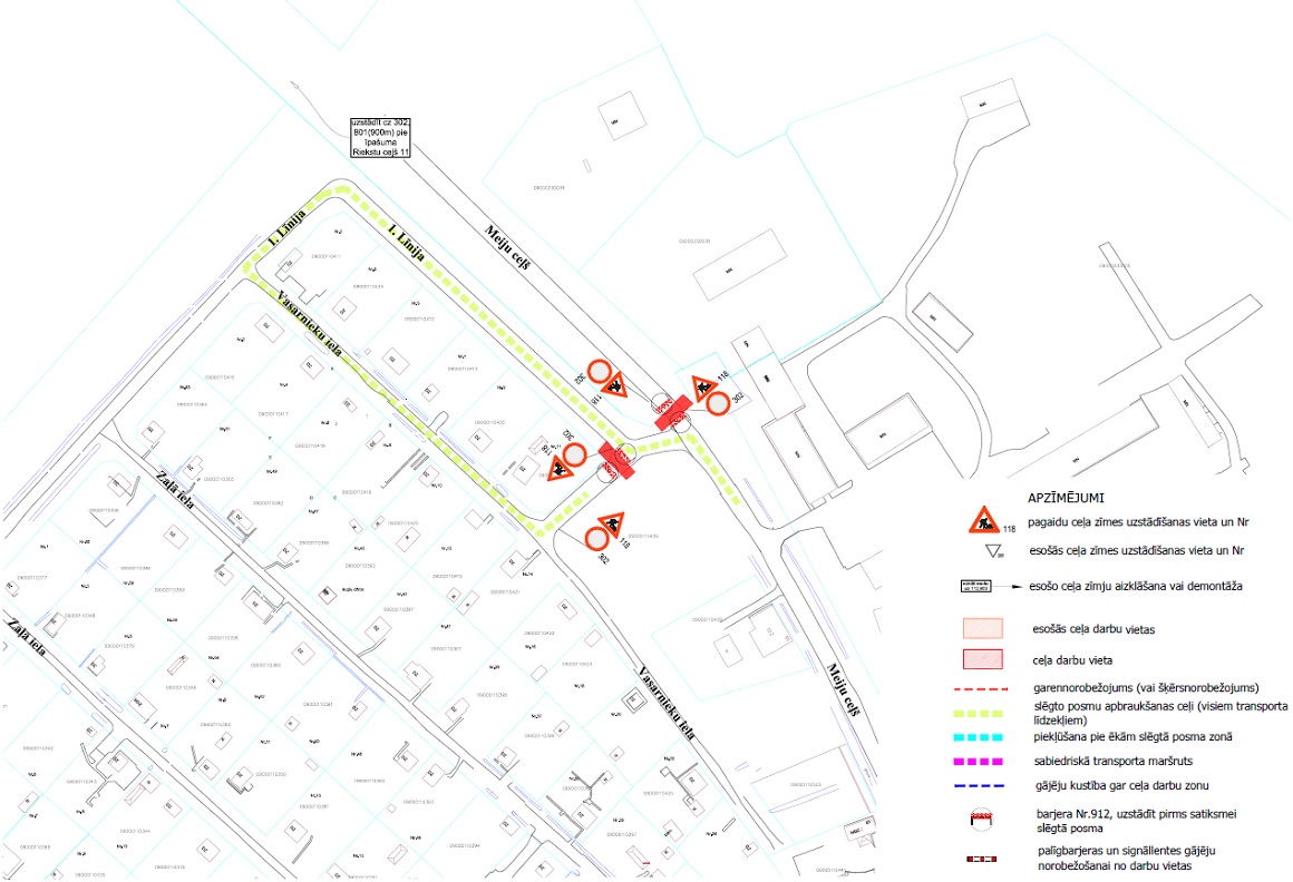 Satiksmes organizācijas shēma Vasarnieku ielā