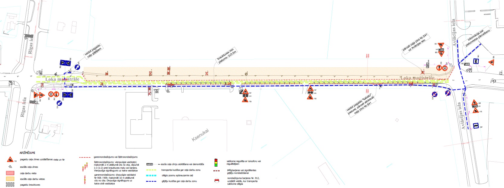 Satiksmes organizācijas shēma Loka maģistrālē