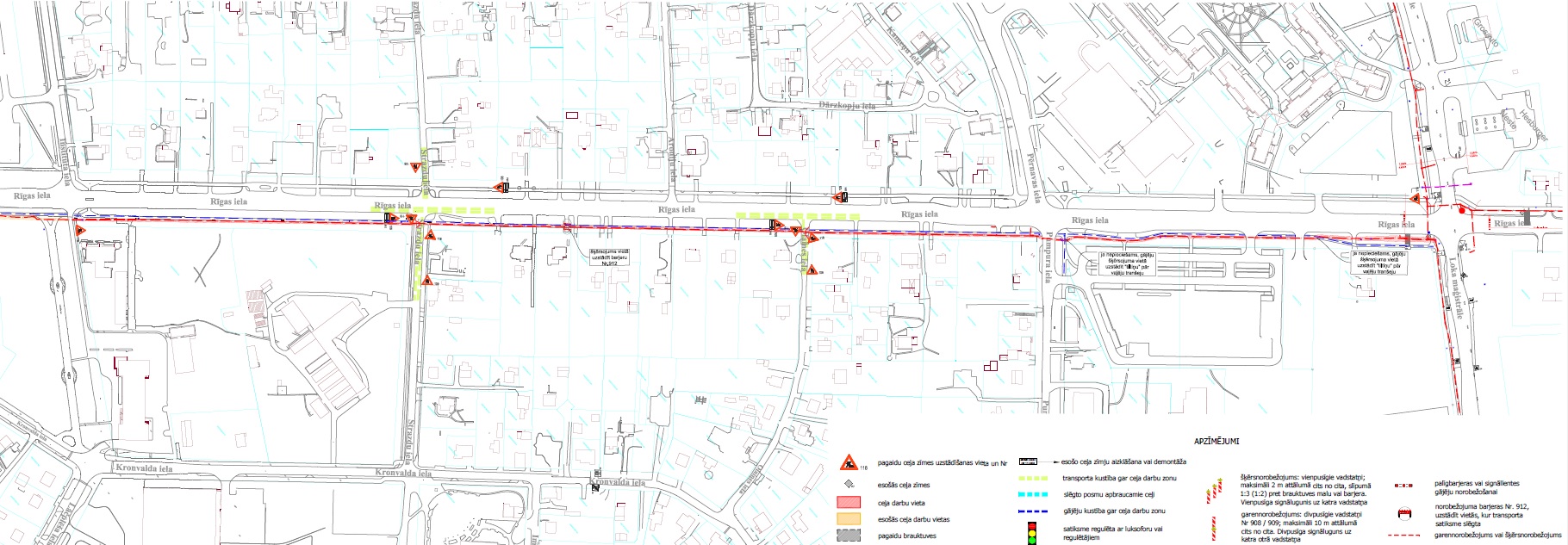 Satiksmes organizācijas shēma Rīgas ielā un Loka maģistrālē