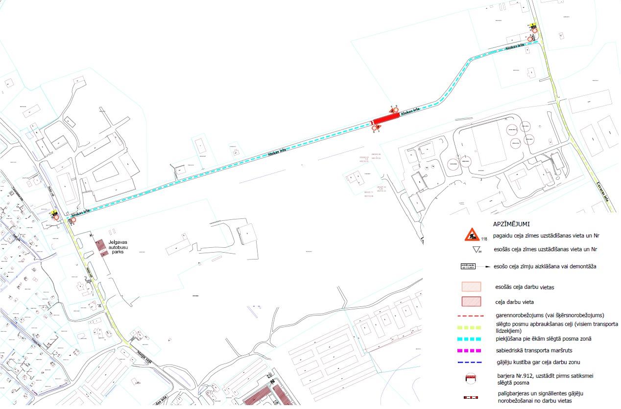 Satiksmes organizācijas shēma Slokas ielā