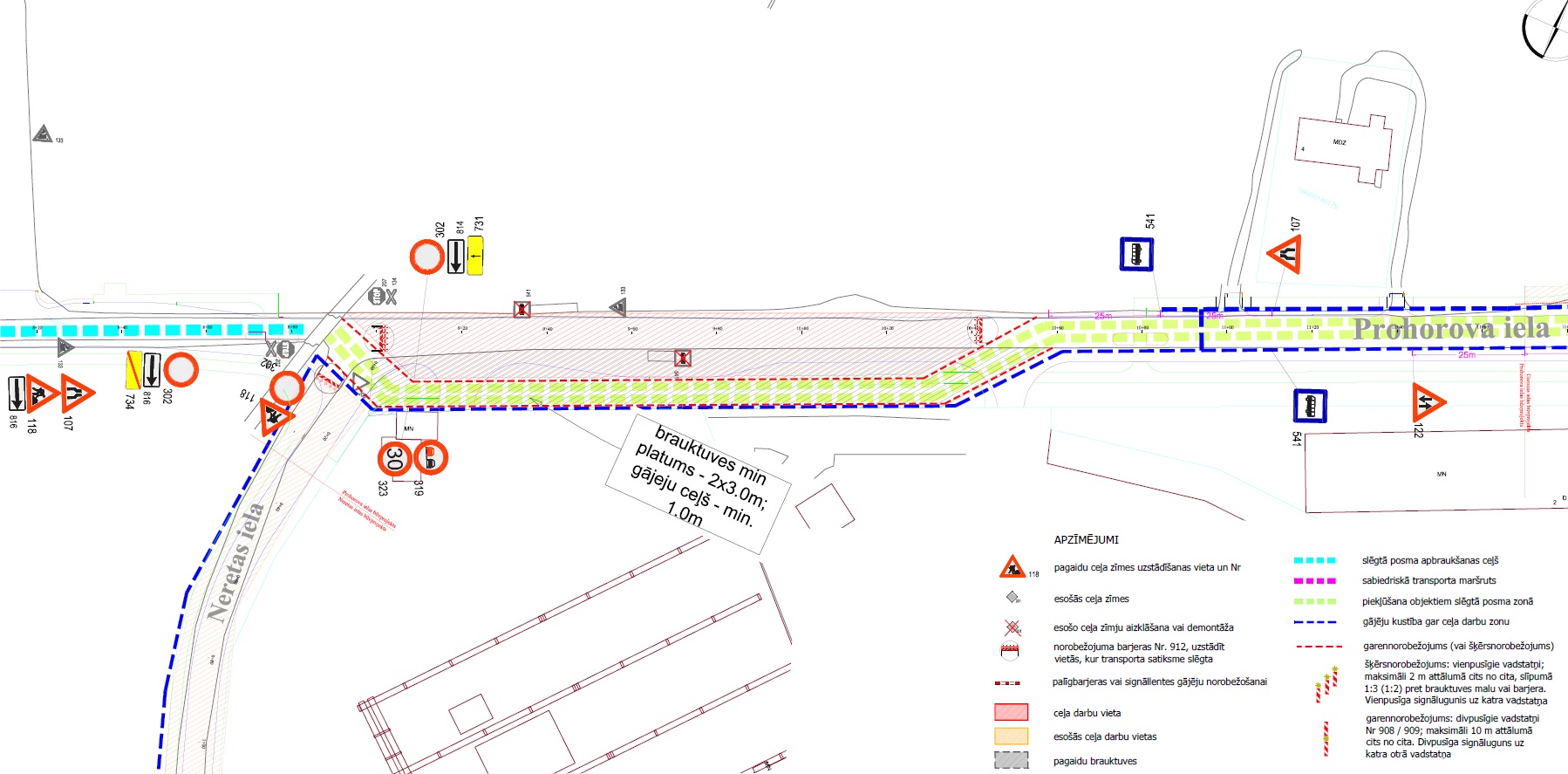 Satiksmes organizācijas shēma Prohorova ielā