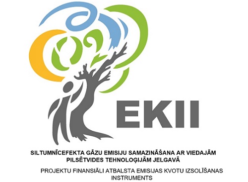 EKII logo, Siltumnīcefekta gāzu emisiju samazināšana ar viedajām pilsētvides tehnoloģijām Jelgavā