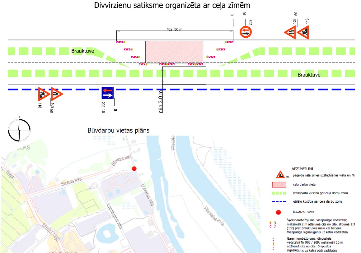 Satiksmes organizācijas shēma Uzvaras ielā