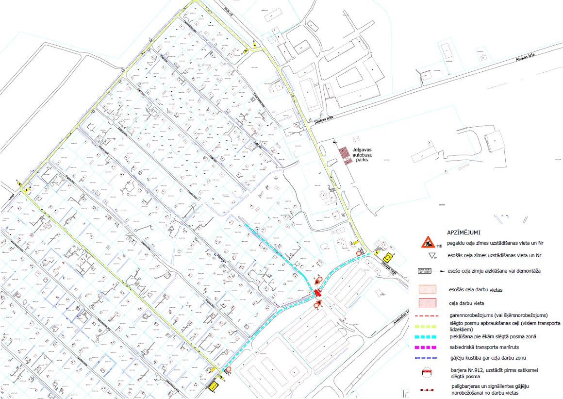 Satiksmes organizācijas shēma Vēja ceļā
