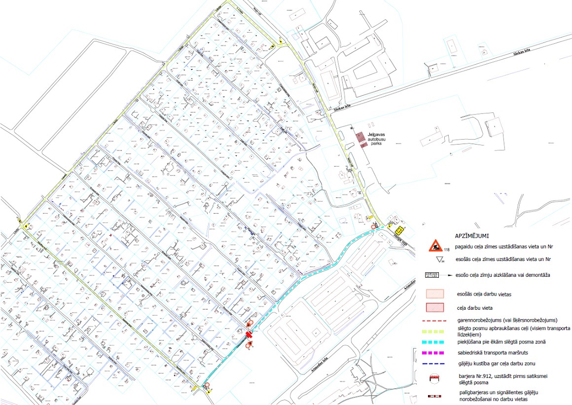 Satiksmes organizācijas shēma Vēja ceļā