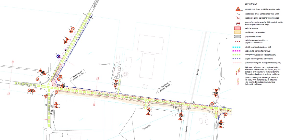 Satiksmes organizācijas shēma Loka maģistrālē