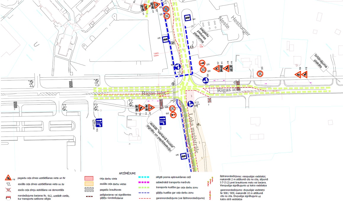 Satiksmes organizācijas shēma Loka maģistrālē