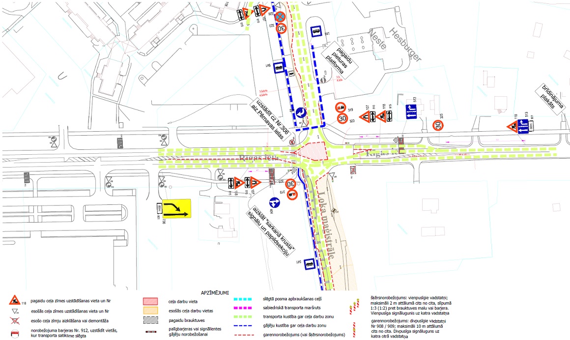 Satiksmes organizācijas shēma Loka maģistrālē
