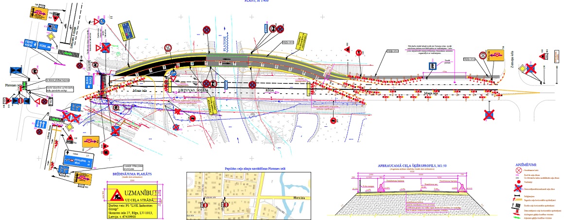 Satiksmes organizācijas shēma Miera ielā