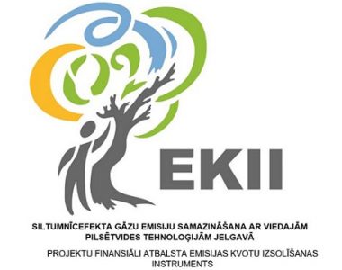 EKII logo, Siltumnīcefekta gāzu emisiju samazināšana ar viedajām pilsētvides tehnoloģijām Jelgavā
