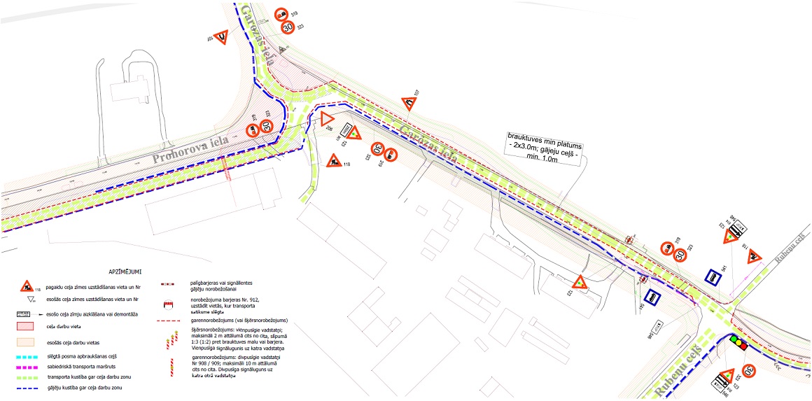 Satiksmes organizācijas shēma Garozas ielā