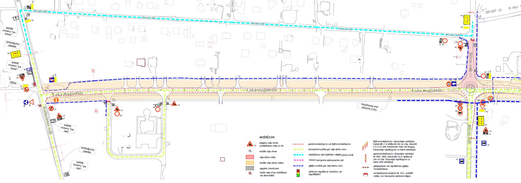 Satiksmes organizācijas shēma Loka maģistrālē