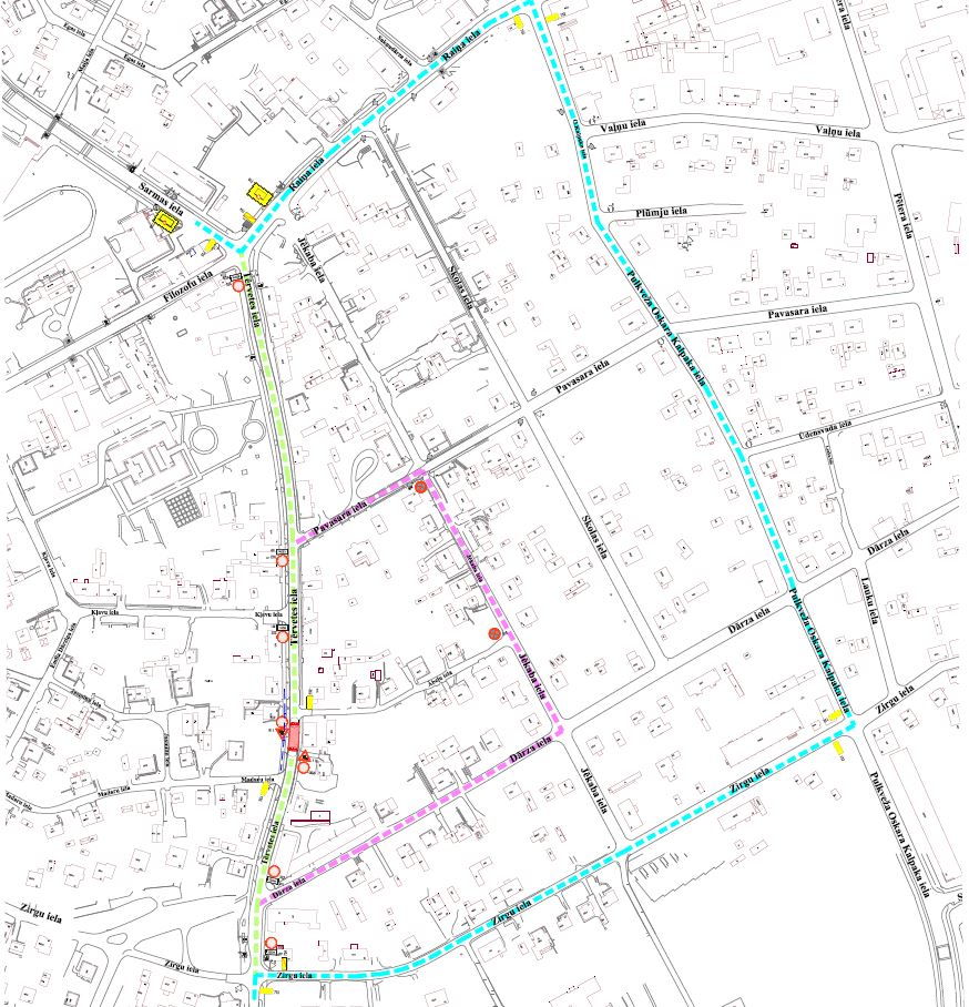 Satiksmes organizācijas shēma Tērvetes ielā