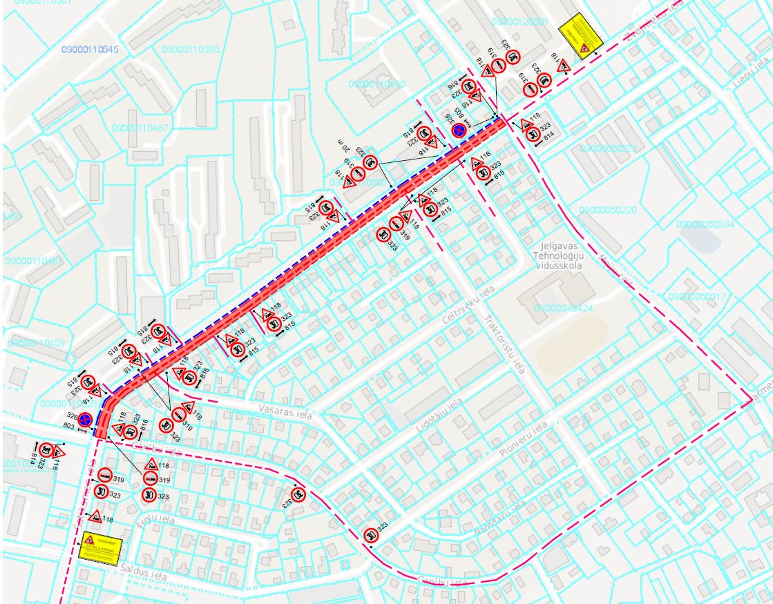 Satiksmes organizācijas shēma Satiksmes ielā
