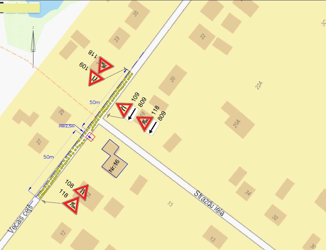 Satiksmes organizācijas shēma Vecajā ceļā