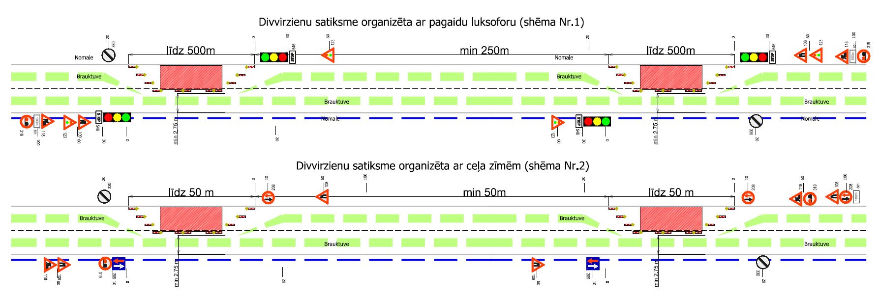 Satiksmes organizācijas shēma Tērvetes ielā