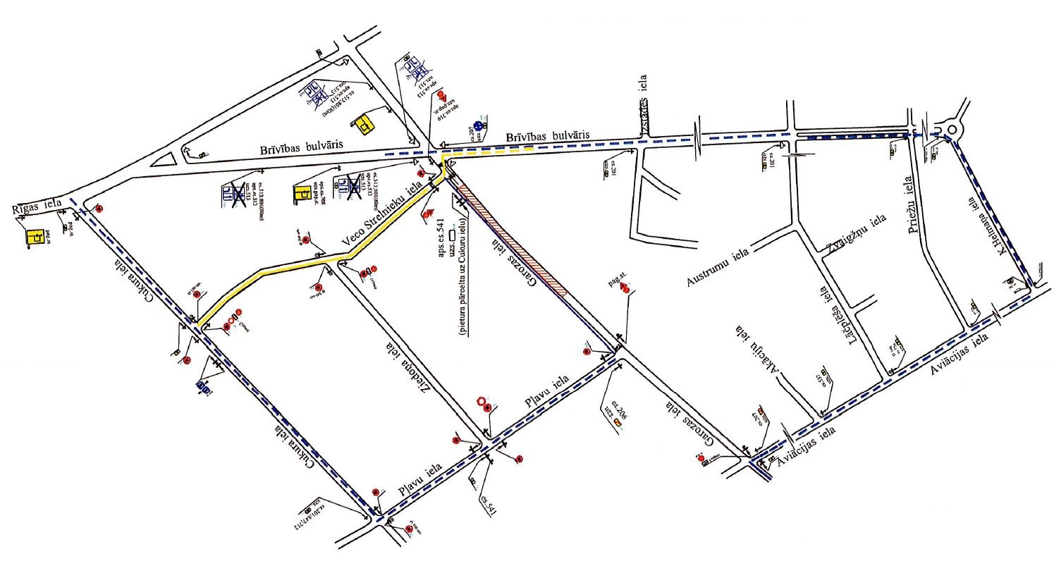Satiksmes organizācijas shēma Garozas ielā