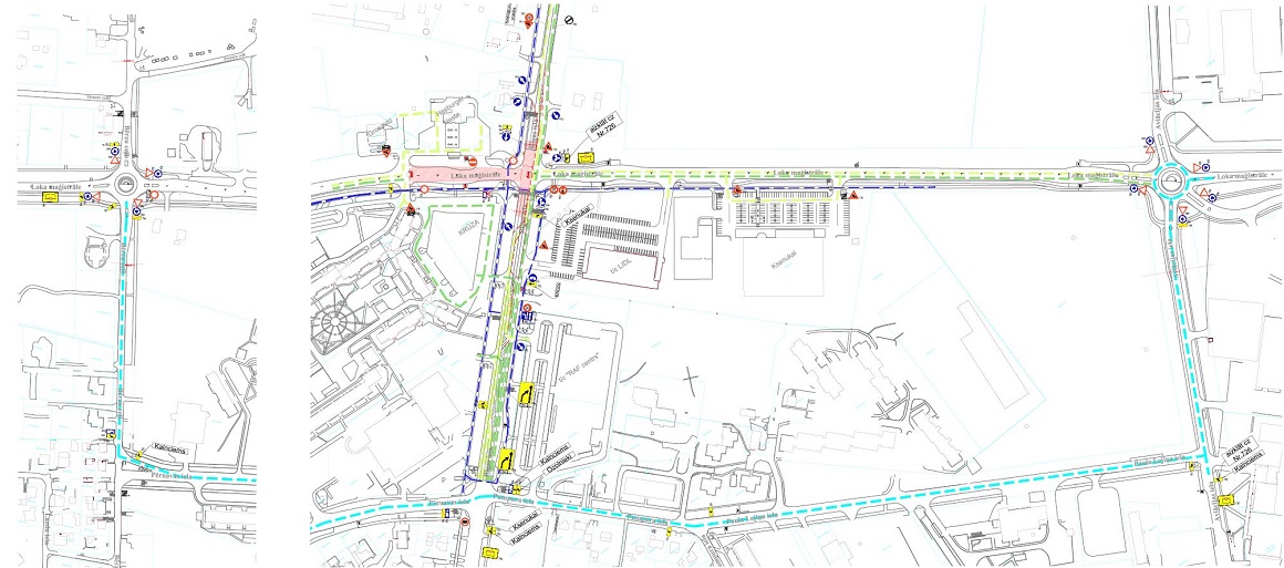 Satiksmes organizācijas shēma Loka maģistrālē