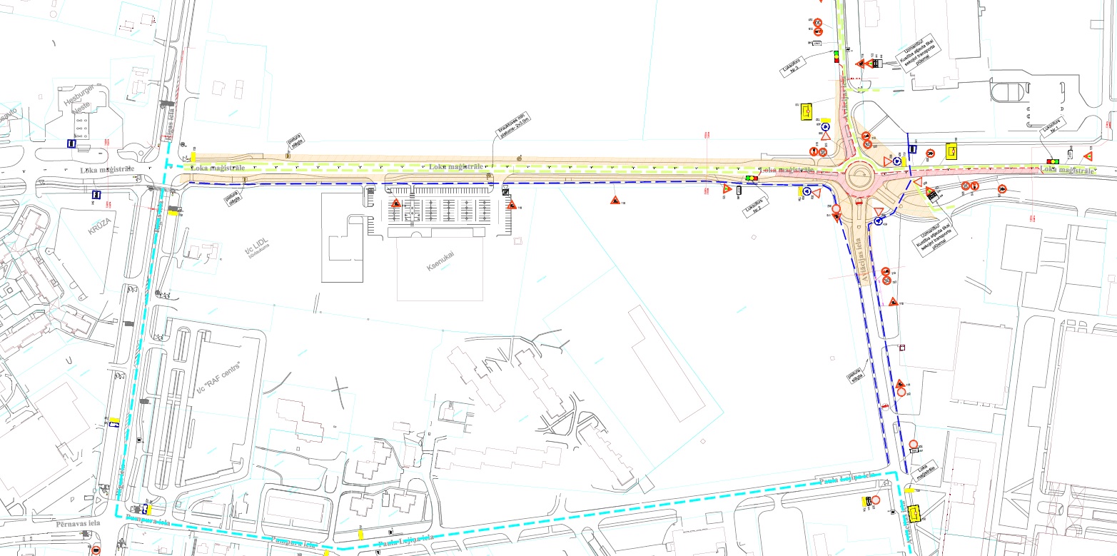 Satiksmes organizācijas shēma Loka maģistrālē