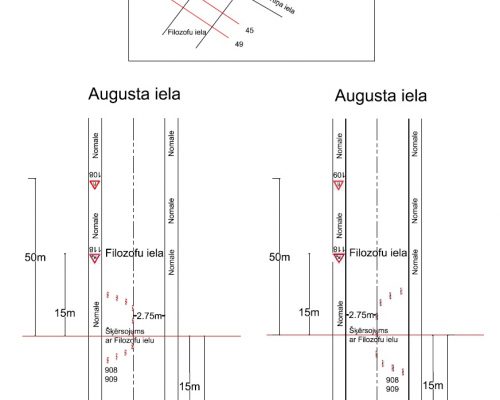 Satiksmes organizācijas shēma Filozofu ielā