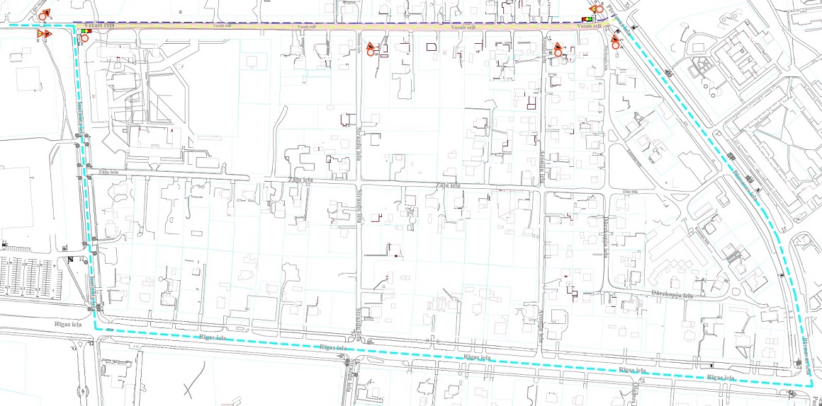 Satiksmes organizācijas shēma Loka maģistrālē