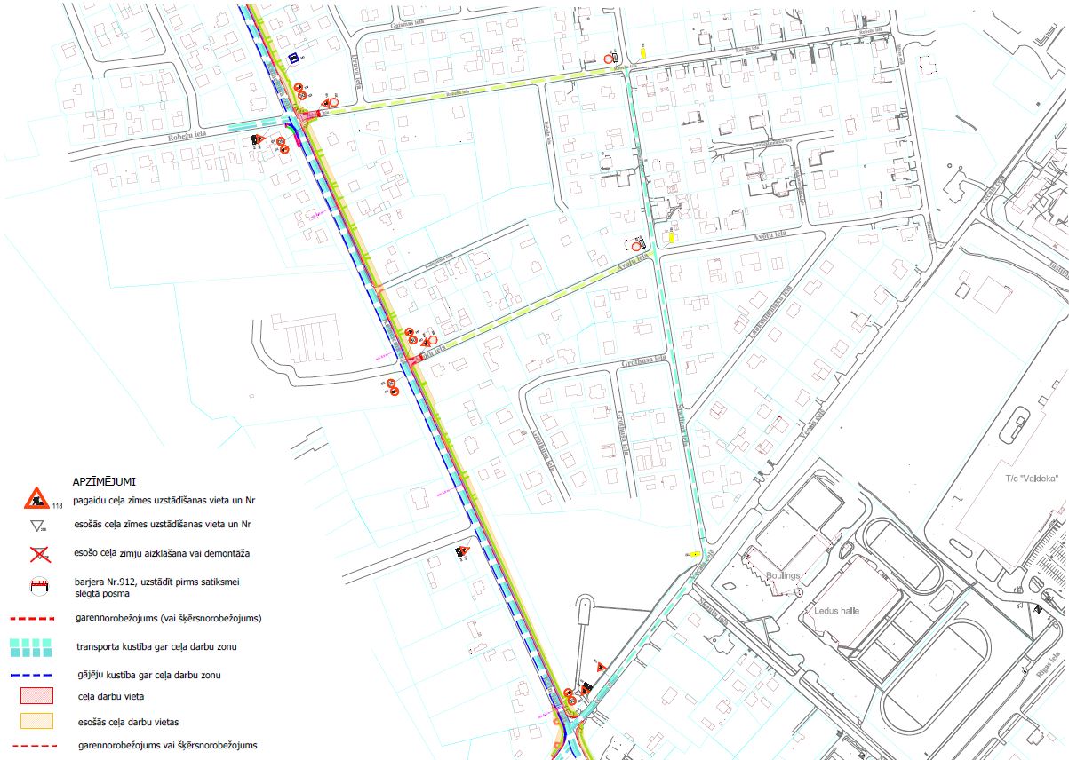 Satiksmes organizācijas shēma Kalnciema ceļā