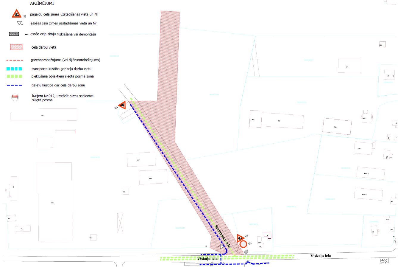 Satiksmes organizācijas shēma Smiltnieku ielā