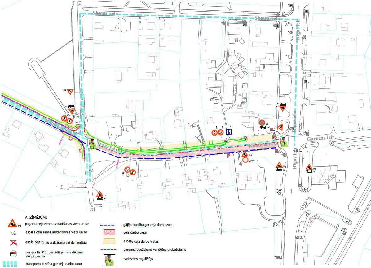 Satiksmes organizācijas shēma Kalnciema ceļā