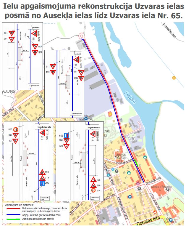Satiksmes organizācijas shēma Uzvaras ielā