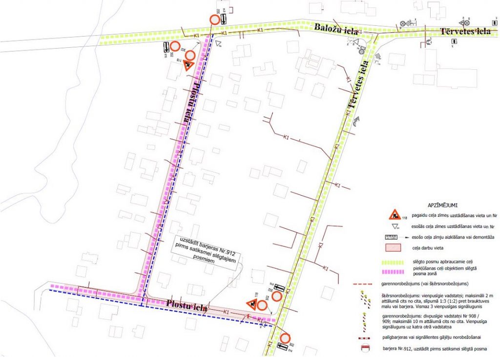Satiksmes organizācijas shēma Plostu ielā