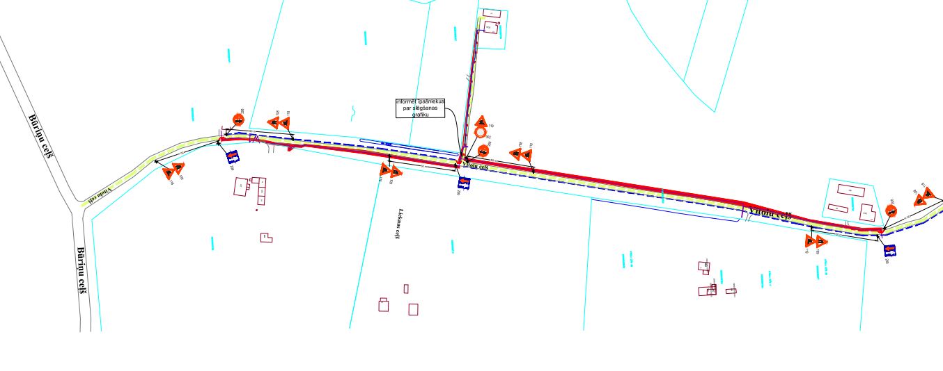 Satiksmes organizācijas shēma Vītolu ceļā