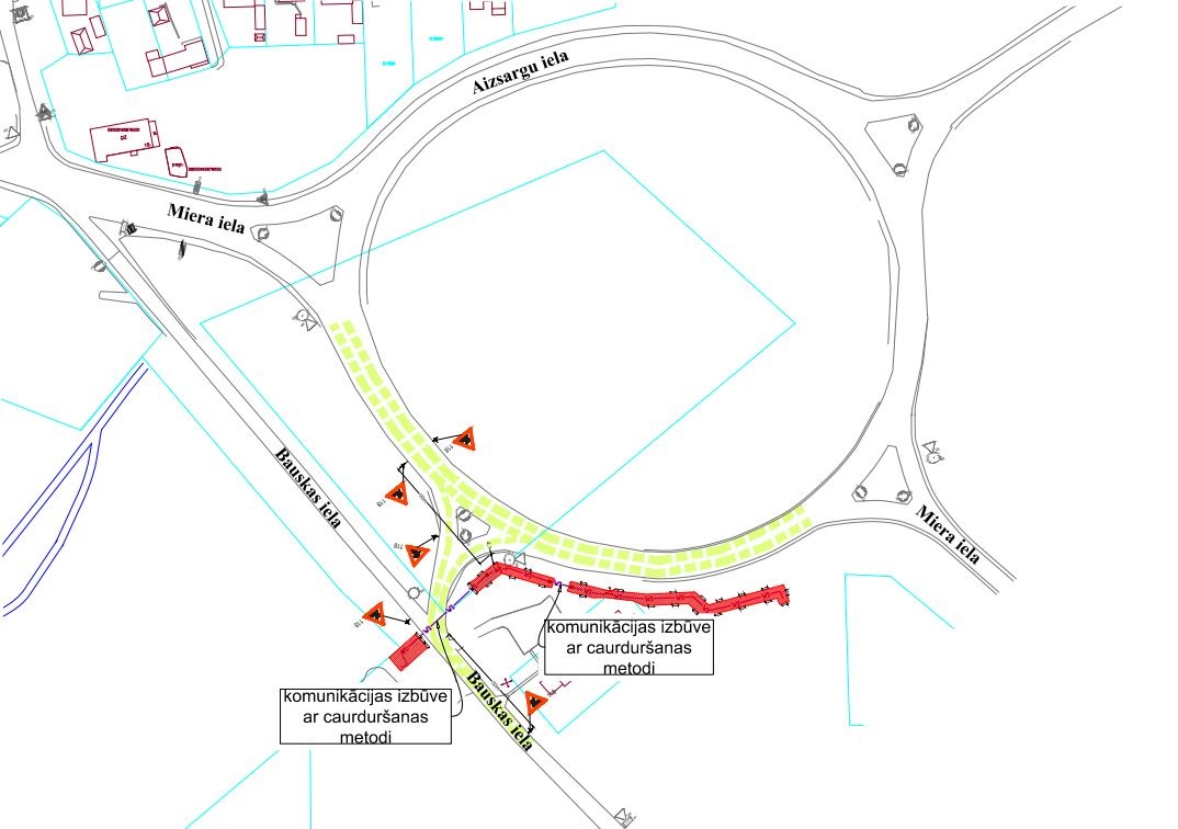 Satiksmes organizācijas shēma Bauskas ielā