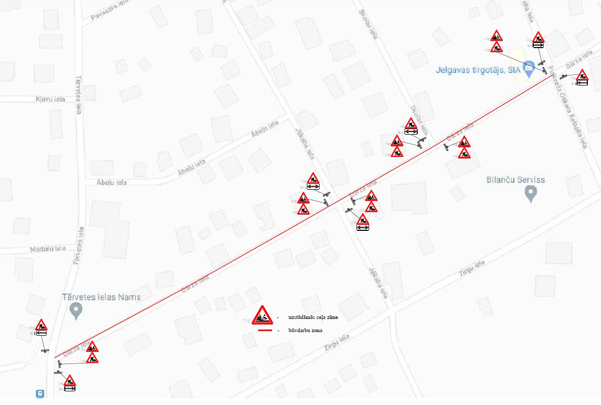 Satiksmes organizācijas shēma Dārza ielā