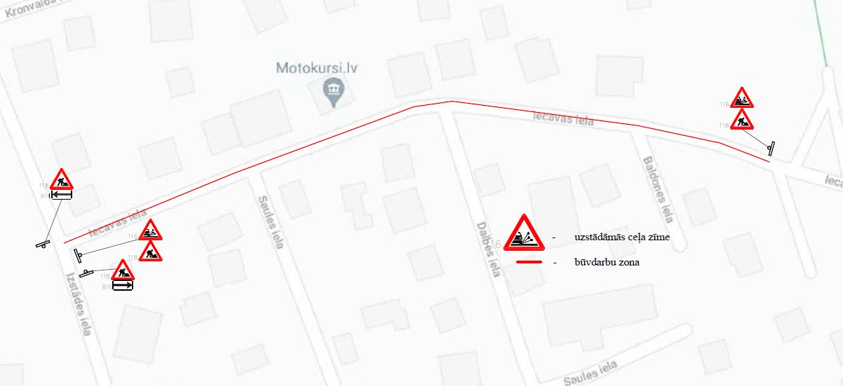 Satiksmes organizācijas shēma Iecavas ielā