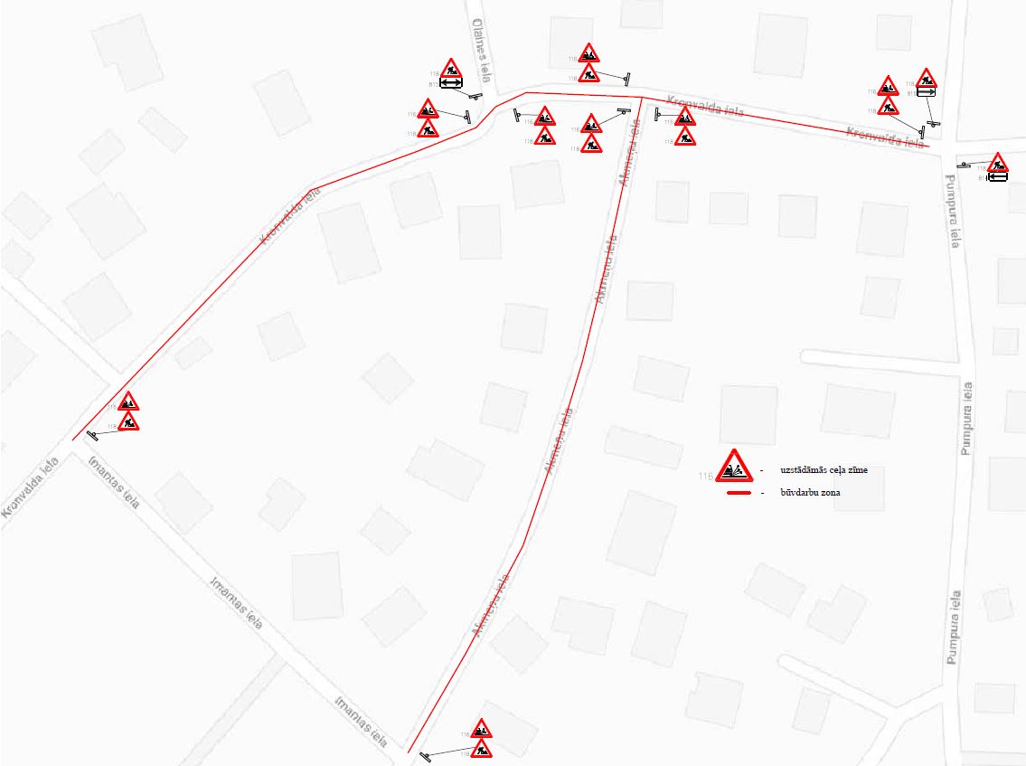 Satiksmes organizācijas shēma Kronvalda ielā
