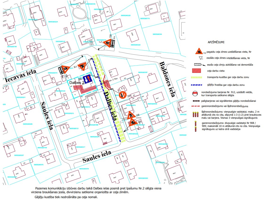 Satiksmes organizācijas shēma Dalbes ielā