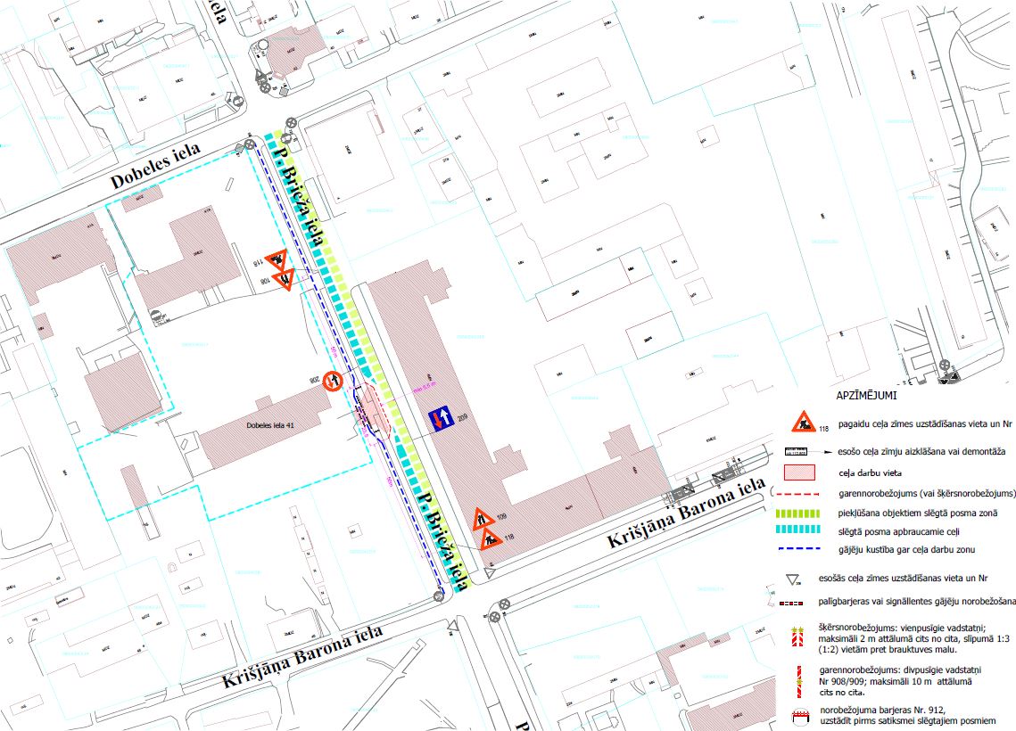 Satiksmes organizācijas shēma Pulkveža Brieža ielā