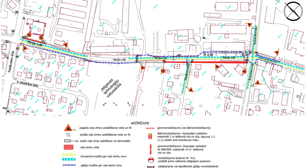 Satiksmes organizācijas shēma Meiju ceļā