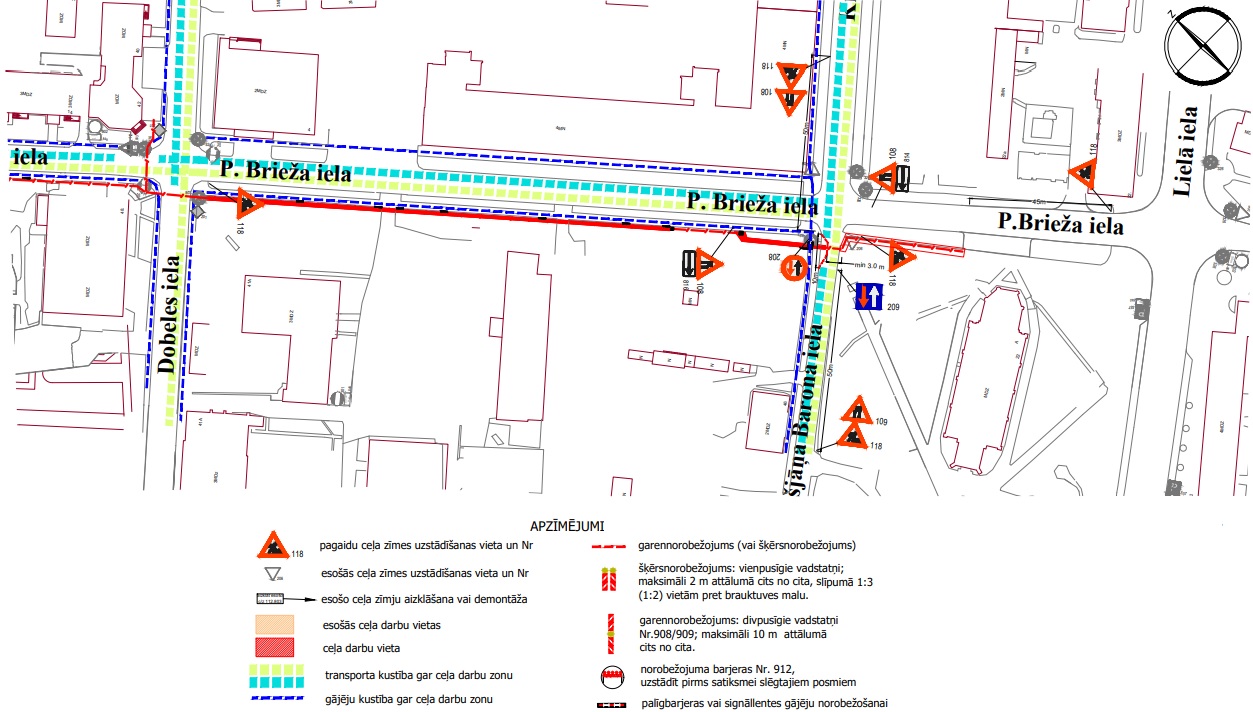 Satiksmes organizācijas shēma Pulkveža Brieža ielā