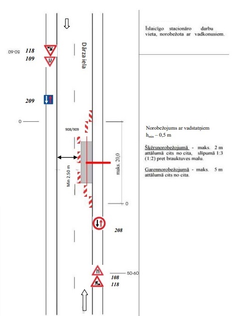 Satiksmes organizācijas shēma Dārza ielā