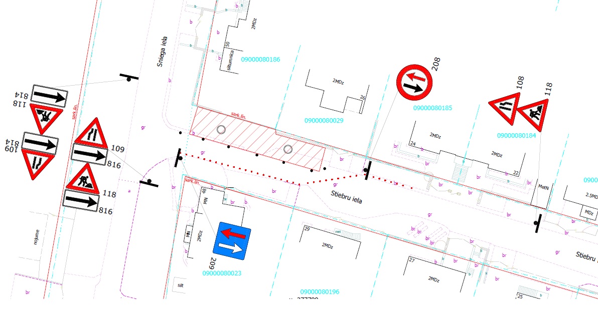 Satiksmes organizācijas shēma Stiebru ielā