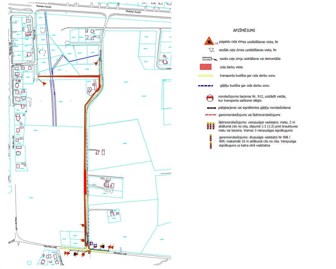 Satiksmes organizācijas shēma Kūliņu ceļā