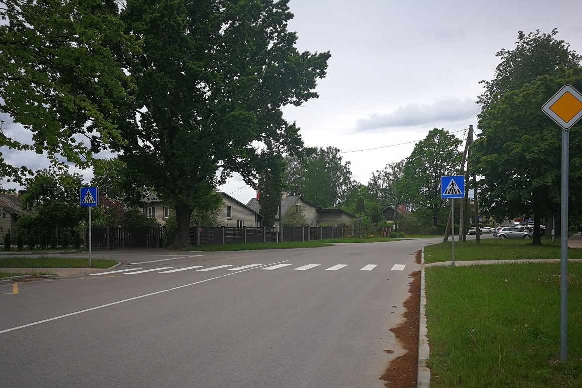 Gājēju pāreja pār Paula Lejiņa ielu pie Pumpura ielas krustojuma